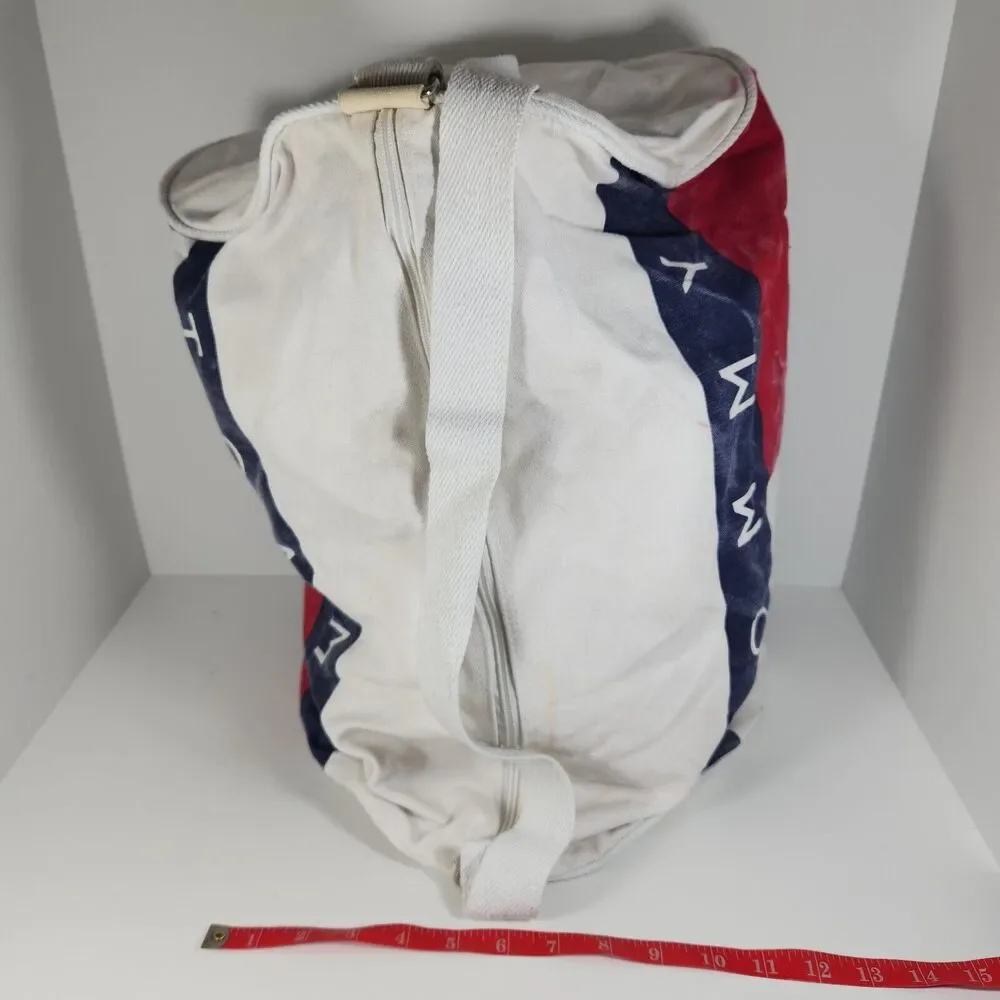Vintage 1990s Tommy Hilfiger Canvas‎ Duffel Bag White